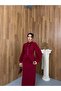 Imported Crepe Fabric Ruffle Detailed Chain Embroidered Lined Special Design Midi Dress - 4