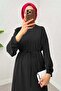 Bat Sleeve Hijab Dress 2239 - Black - 2