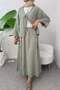 Rope Laced Kimono Skirt Set 2367 - Khaki - 4