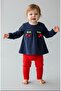 Polka Dot Baby Girl Set with Red Cherry Accessories for 3-6-9 Months - 5