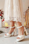 Women's 10 cm Platform White Pearl Bridal Shoes - 2