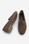 Women's Genuine Leather Loafer Casual Shoes Rosme Brown Suede - 8