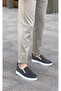 BA0339 Laceless Velvet Gray White Sole Casual Men's Shoes - 2