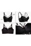 Black Bralet Lace Detailed Push-Up Supported Padded Bra - 2