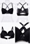 Black Padded Bra with Crossed Lace on the Back - 4