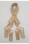 Bag Accessory Real Leather 55 cm Misu Model Double Handle Raw Color Light Gold Metal