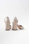 Beige leather women's high heeled shoe tr08ms11g - 6