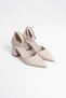 Beige leather women's high heeled shoe tr08ms11g - 4