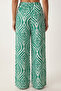 Patterned Draped Viscose Palazzo Trousers Lrn0036 Green White - 5