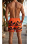 Men's Swim Shorts with Zipper Pockets and Mesh Lining, Quick-Dry Premium - Orange - 3