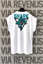 Shark Dumbell Back Printed Zero Sleeve Crew Neck Sports Tshirt