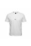 Men White Logo Cotton Crew Neck T-Shirt