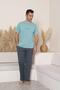 100% Cotton Short-Sleeve Men's Pajama Set with Pocket Details - 4