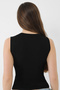 Black Women's Bamboo T-Shirt Crew Neck Sleeveless Undershirt - 4