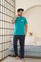 100% Cotton Short-Sleeve Men's Pajama Set with Pocket Details - 2