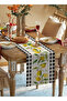 Hello Sunshine Lemon Themed Black Striped Decorative 4-Piece Throw Pillow Cover and Runner Set - 5