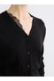 Two Mt Shop Quality Soulife Black Knitwear Plain Midi Women's Cardigan - 3