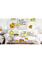 Hello Sunshine Lemon Themed Black Striped Decorative 4-Piece Throw Pillow Cover and Runner Set - 4