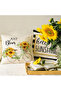 Set of 4 Sunflower Gnome and Texted Cushion Covers Hello Summer Sunshine Bloom Decorative - 3