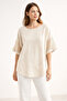 Linen Blouse with Side Netting