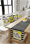 Lemonade Summer Themed Black Striped Decorative 4-Piece Throw Pillow Cover and Runner Set - 2