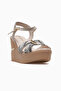 Women's Leather Wedge Heel Daily Sandals 26Y D26Ys-5390 Cream - 4