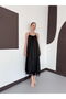Long Satin Dress with Backless Lace Detail