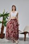 lined pleated chiffon elastic waist skirt - 3