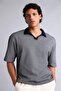Cotton Textured Boxy Fit Polo T-Shirt F8351Ax26Sm - 3