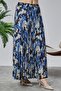 lined pleated chiffon elastic waist skirt