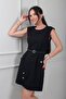 Women's Self-Tied Slit Detailed Double Crepe Short Dress - 3