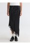 Xside Elastic Waist Lace Detailed Satin Skirt - 2