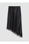 Xside Elastic Waist Lace Detailed Satin Skirt - 5