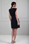 Women's Self-Tied Slit Detailed Double Crepe Short Dress - 4