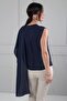 Women's Asymmetrical Cut Chiffon Blouse with Scarf - 4