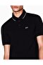 Men's Brand Logo Regular Fit Cotton Short Sleeve Black-White Polo Collar T-Shirt - 4