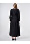 100% Cotton Pleated Detailed Dress Black - 4