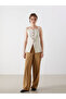Nevavm with a Difference Lcw Vision Beige Square Collar Linen Blended Women's Classic Vest - S5Nc96Z8-Cwp - 2