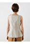 Nevavm with a Difference Lcw Vision Beige Square Collar Linen Blended Women's Classic Vest - S5Nc96Z8-Cwp - 4