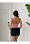 Women's Pink Lace Detailed Strappy Fit Blouse - 2