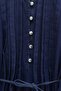 Half-Buttoned, Pleated Front, Tie-Waist Denim Suit with Trousers - Navy - 7