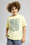 Dragon Boy's Printed Crew Neck T-Shirt Yellow - 2