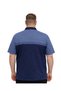 Men's Plus Size Melange Indigo Polo Collar Short Sleeve Punto T-Shirt 5Xl-6Xl-7Xl-8Xl - 2
