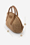 Women's Hand Knitted Double Zipper Closure Hand and Shoulder Bag Soper Taba Wicker - 8