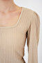 0442 Long Sleeve Blouse - Biscuit - 3
