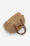 Women's Hand Knitted Double Zipper Closure Hand and Shoulder Bag Soper Taba Wicker - 4