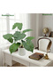 55cm Artificial Caladium Bicolor Tree Faux Plant with White Pot for Indoor Office Garden Home Decor - 2