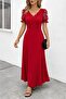 Women's Short Sleeve V-Neck Long Janjan Dress