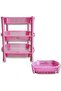 Vegetable Storage Rack (Pink, 3-Tier)
