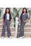 Stylish Version of Sporty Style for Young Girls and Children, Set of Palazzo Pants + Blazer Jacket with Buttons - 3